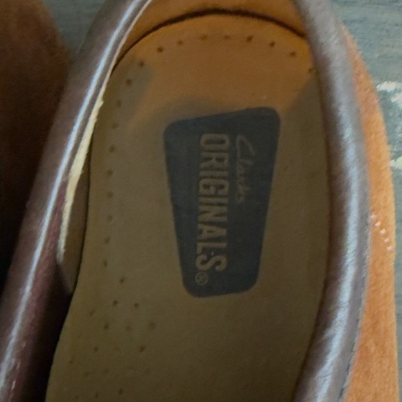 Clarks Originals Wallabee Style Shoes Men 7 Suede Crepe Sole Moc Toe Rust Brown - Picture 4 of 9